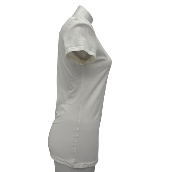 Maserati Rhinestone Tee Shirt NEW Donna Panna Strass Cotton LOGO Womens L White - Picture 6 of 11